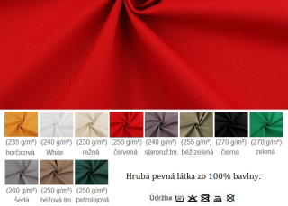 Kuchynský set Bavlna jednofarebná hrubá- Dámska zástera + Chňapka srdiečko + Utierka